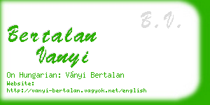 bertalan vanyi business card